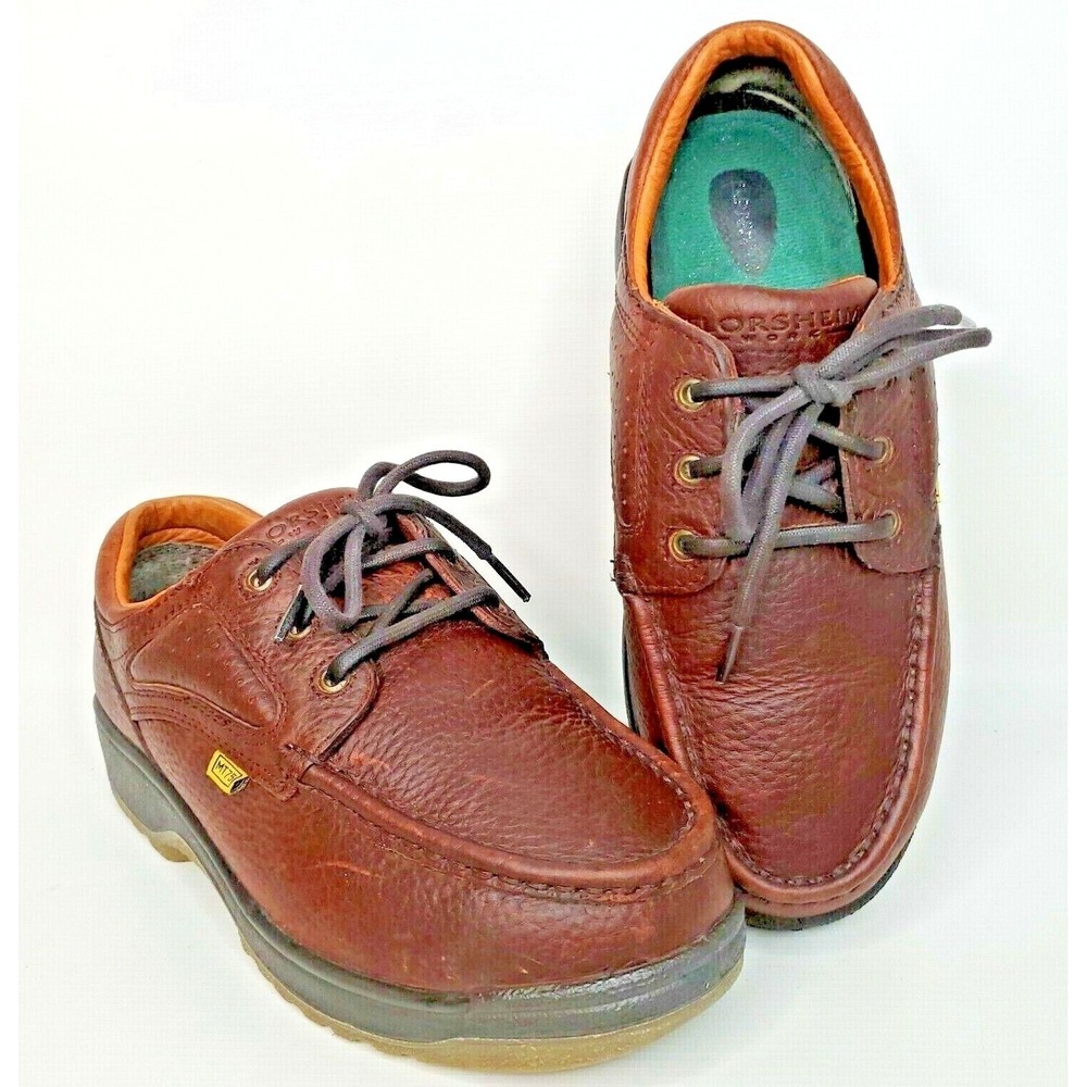 Florsheim Work Shoes Women's 8M Men's 6D Steel Safety Toe Brown Leather Workwear